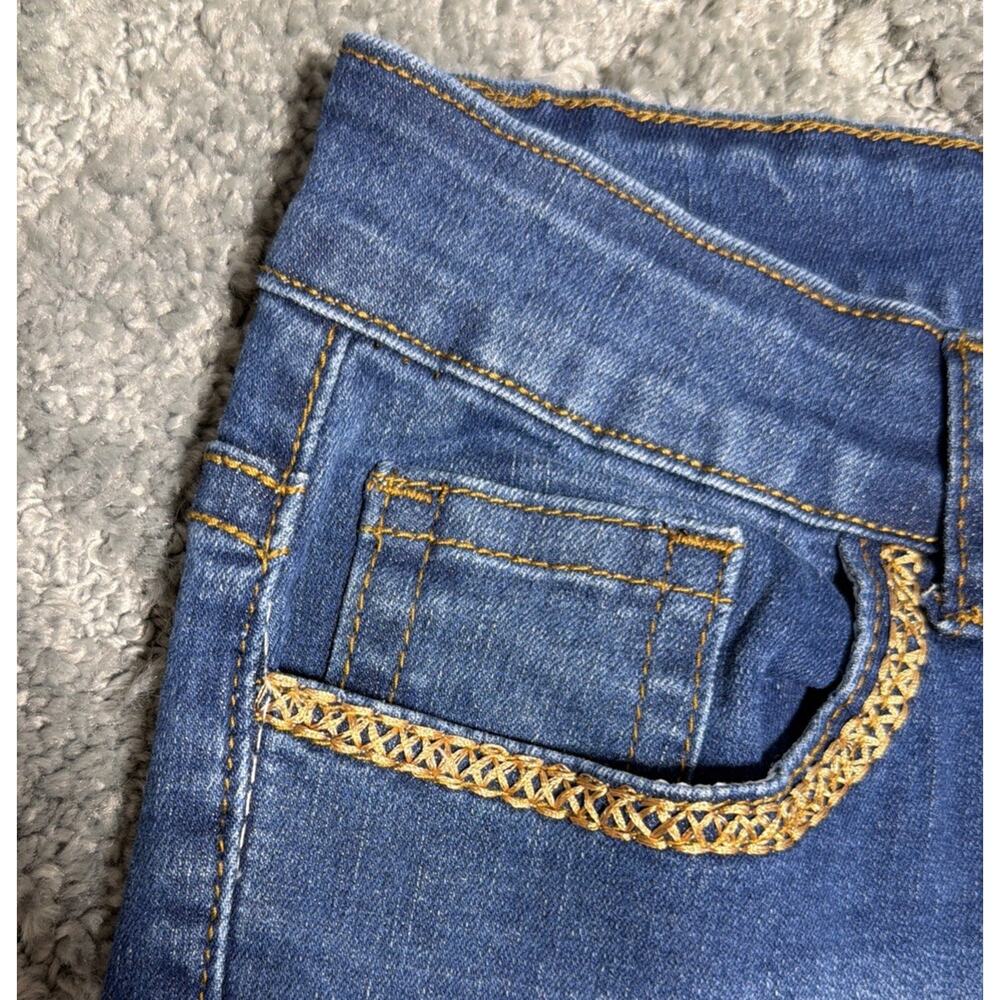 Bamboo Women's 15 Embellished HR Flare Leg Denim Jeans Studded Rhinestones 31x30 - Picture 3 of 10